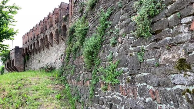 Overview on the walls of a medieval town