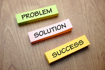 Problem,solution and success concept.Concept of successful business project.