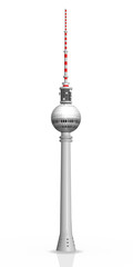 3d Berliner Fernsehturm, Telespargel, freigestellt - obrazy, fototapety, plakaty