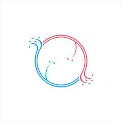 watercolors circle motion design symbol logo vector