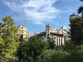 Fototapeta na wymiar Madrid desde el Jardín Botánico