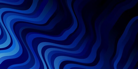 Dark BLUE vector backdrop with curves. Abstract gradient illustration with wry lines. Best design for your posters, banners.