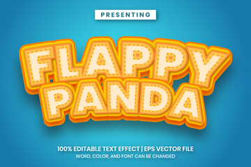 Flappy panda - text effect with modern 3d design, gradient font complete set alphabet for game title or logo © Farizky Studio