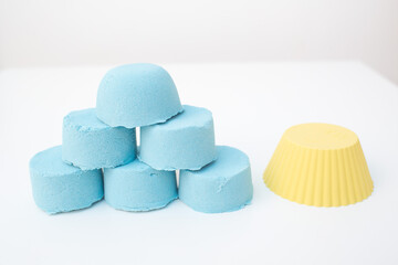 Kinetic sand modeling - modern toy for children development