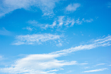 Beautiful blue sky and white clouds, sky background.