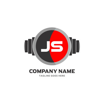 JS Letter Logo Design Icon fitness and music Vector Symbol.