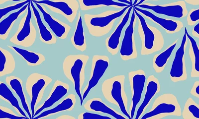 Foto op Plexiglas Kleurrijk Trendy hedendaagse naadloze bloemmotief. Modieuze sjabloon voor ontwerp.