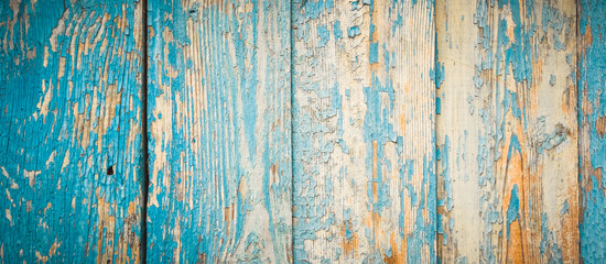 old shabby painted blue boards, wooden background