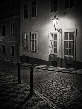 old fashioned street lamp in Prague