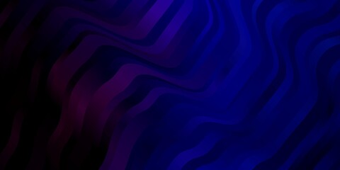 Dark Pink, Blue vector texture with curves. Abstract illustration with gradient bows. Best design for your ad, poster, banner.