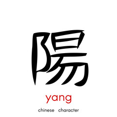 Chinese character. Translation: Yang. Black hieroglyphic symbol. Vector illustration.