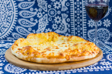 Georgian traditional food khachapuri, Cheese and bread.
