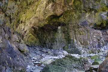 Famous stone cave where Ernest Shackleton and his men slept. Cape Rosa, South Georgia
