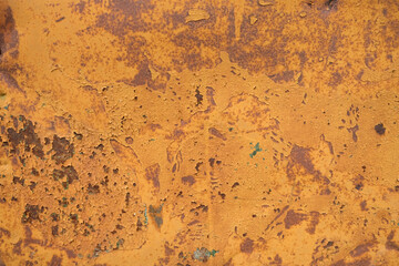 Old rusty metal of orange color, grunge background
