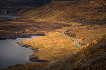 Beautiful landscape scenery on the old man of Storr the landmark in the area of Scottish Highlands