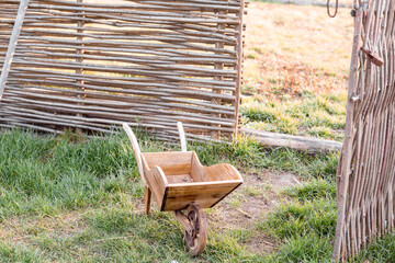 wooden bench in the garden