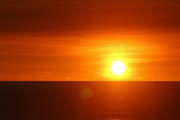 Sunset-a ball of fire at dusk