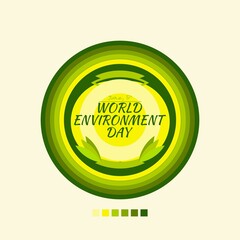 World environment day illustration concept with the color palette. fit for background, poster and pamphlet to celebrate it.