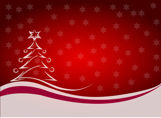 Christmas background with Christmas tree, vector illustration