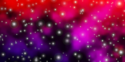 Dark Pink, Red vector background with colorful stars. Colorful illustration with abstract gradient stars. Theme for cell phones.