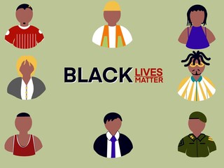 Illustration design in concept “BLACK LIVES MATTER”.