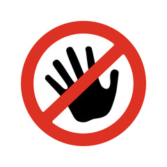 Do not touch icon warning sign.Vector illustration of warning sign.
