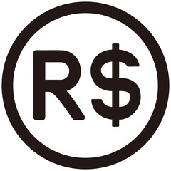 The Brazilian Real currency symbol