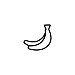 Bananas vector icon in linear, outline icon isolated on white background