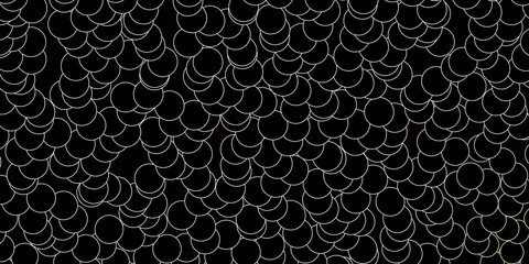 Dark Yellow vector background with bubbles. Colorful illustration with gradient dots in nature style. Design for posters, banners.