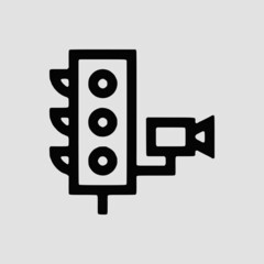 Vector Illustration of A Police Traffic Camera Icon | Vector Line Icon | Police Vector Icon | Single Vector Icon