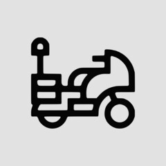 Vector Illustration of A Police Bike Icon | Vector Line Icon | Police Vector Icon | Single Vector Icon
