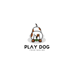 funny dog logo icon vector illustration