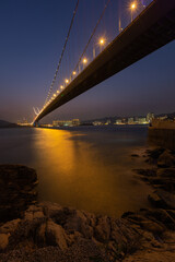 Bridge in Hong Kong at night