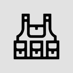 Vector Illustration of A Police Bulletproof vest Icon | Vector Line Icon | Police Vector Icon | Single Vector Icon