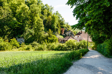 Arlesheim, Ermitage, Kraftort, Weiher, See, Wanderweg, Spazierweg, Baselland, Birstal, Wald, historische Häuser, Ausflugsort, Kraftort, Sommer, Schweiz