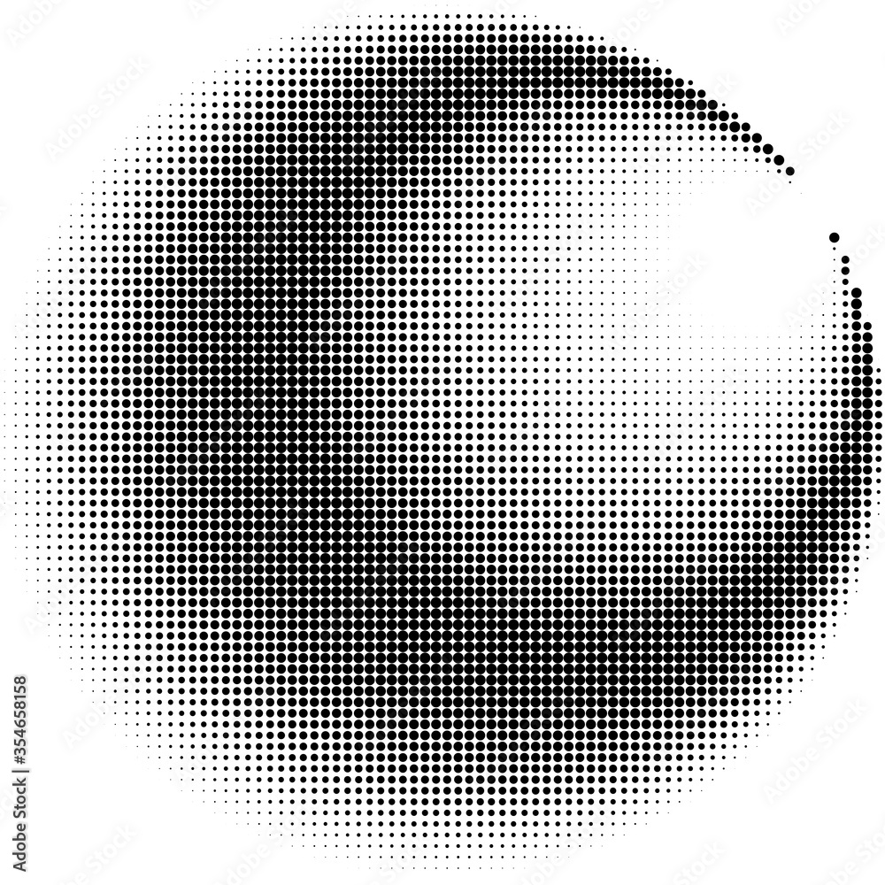 Poster Gradient black and white dots. Halftone circle texture. Vector illustration.