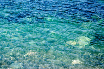 Vivid turquoise seascape background colorful surface of water