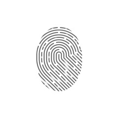 vector fingerprint icon isolated on white background.