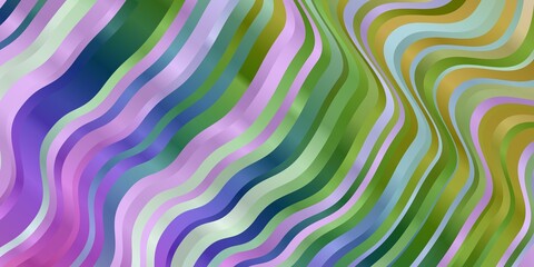 Obraz premium Light Multicolor vector texture with circular arc. Illustration in abstract style with gradient curved. Pattern for booklets, leaflets.
