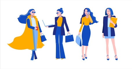 Fototapeta premium Illustration of successful business ladies