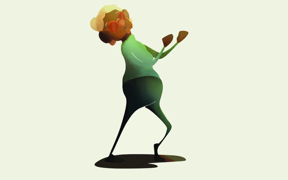 recommend clip art: anciana con gafas pasándolo bien mientras baila