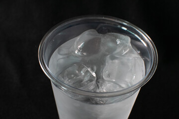 glass of water with ice