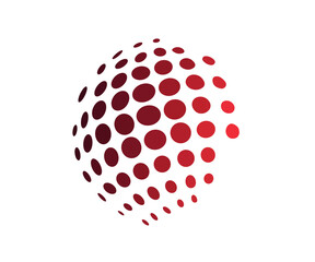 abstract red sphere with dots