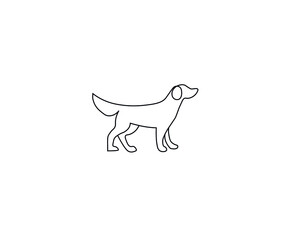  Dog Logo Design Template with line art.