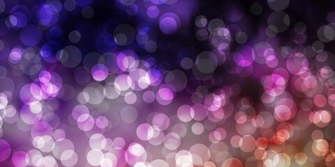 Light Purple, Pink vector texture with disks. Modern abstract illustration with colorful circle shapes. Pattern for business ads.