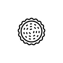 Biscuits vector icon in linear, outline icon isolated on white background