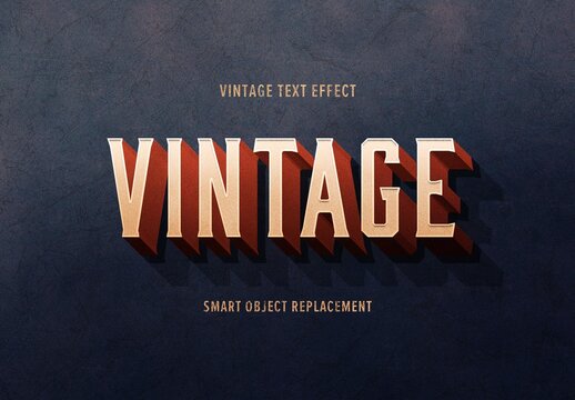 Vintage Retro Style Text Effect Mockup