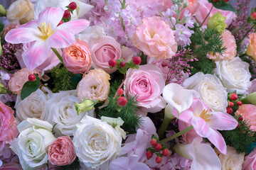 Bunch of beautaciful pastel colorful decoration flower