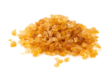 Brown rock sugars isolated on white background