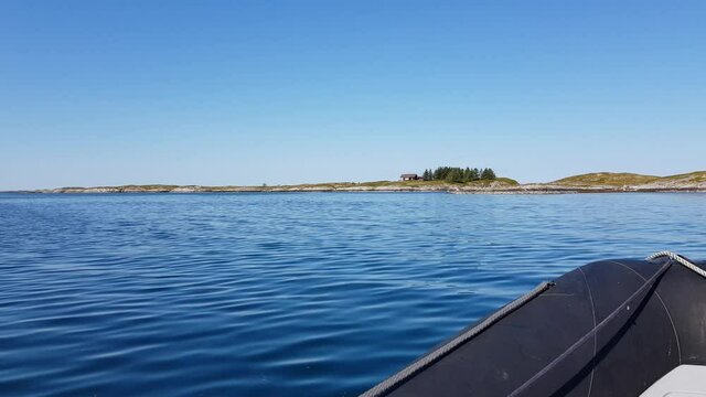 calm silent sea and small islands outside the island of Heroy, Nordland